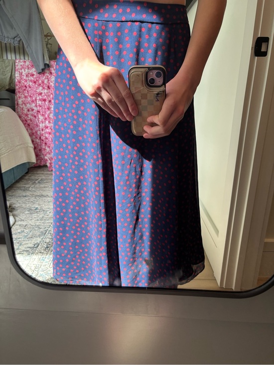 Boden Dresses & Skirts - Boden Navy Skirt with Red Polka Dot A-Line Midi